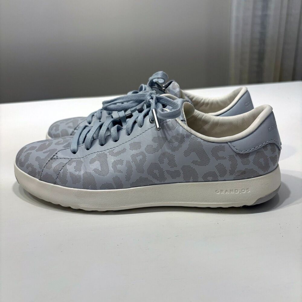 Cole Haan GrandPrø Arctic Ice Leopard Print‎ Tennis Sneakers Size 8 B